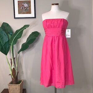 NWT Lilly Pulitzer White Label Katrina Strapless Dress, Parade Pink, Size 6